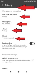 Whatsapp Privacy-setting